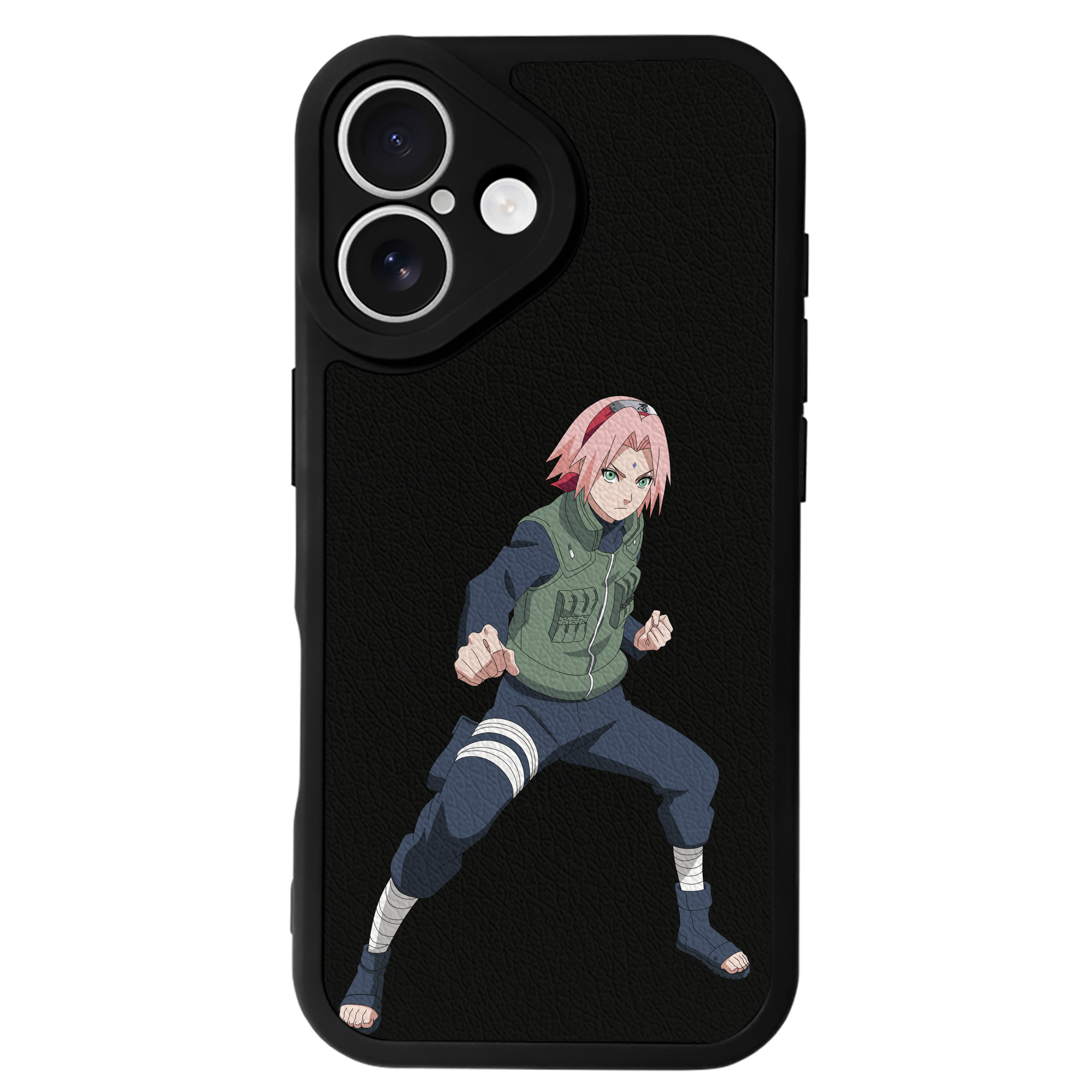 （画像用） NARUTO -ナルト- 春野サクラ Haruno Sakura 【iPhone 16シリーズ対応】シリコンスマホケース（レザー調） 材質：シリコン